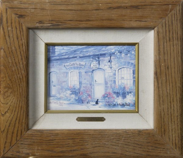 Marty Bell, C. Lithograph; "The Castle Tea Room"