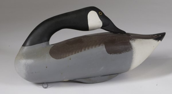Dave Walker Canadian Goose Sleeper Decoy: From Harve De Grace, MD, all original paint with lead keel weight, branded "Walker on the bottom, 9.5"H x 21"W. Mint condition.