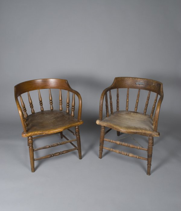321 2 Antique Barrel Back Chairs