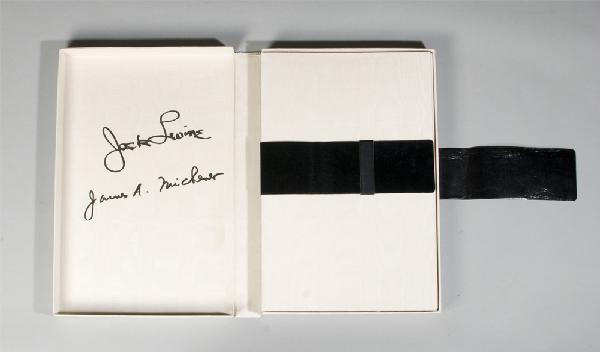 Facing East, Signed Limited Edition Portfolio: By Jack Levine and James Michener. Maecenas Press, Random House, NY, 1970. Two portfolios in clam shell box. Edition 1977/2500. Signed twice by Levine and Michener. Original lithographs and woodcuts b