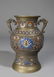 303: Mid. 20th C. Japanese Champleve Enamel Urn