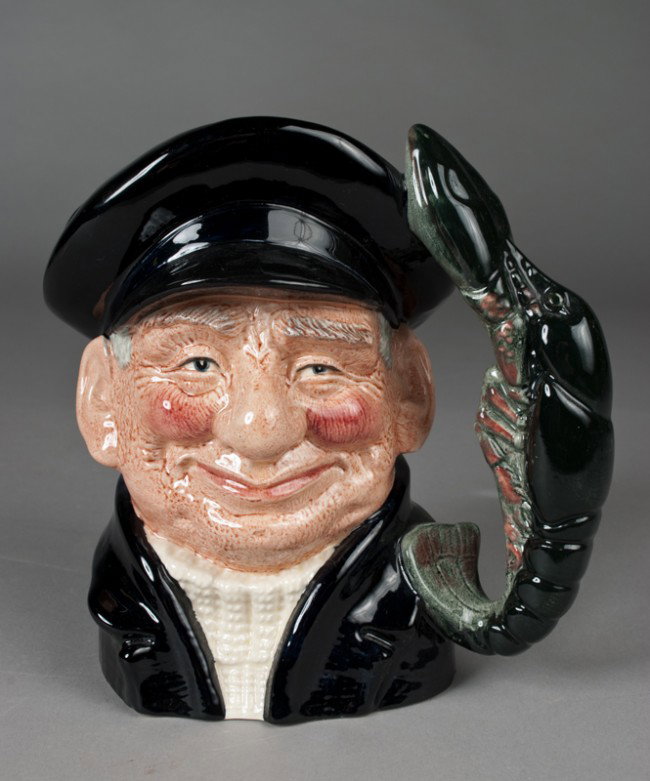 Royal Doulton "Lobster Man" Large Toby Mug: Underside marked with D 6617 and COPR 1967. 7.5" H and in excellent condition.