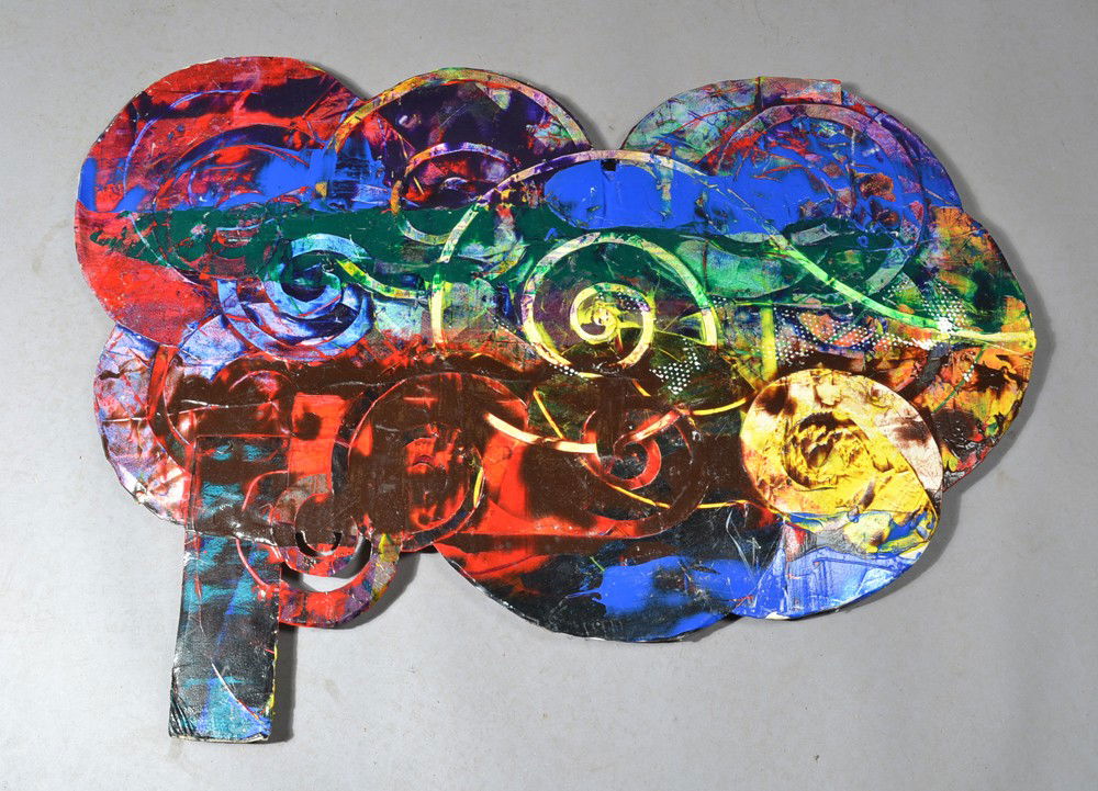 Al Loving, Acrylic on Rag Paper Mounted on Plexigl: Titled, "Red Hook #1," depicting coloful spirals, varnished and mounted on Plexiglas. Signed and titled en verso. Alvin Demar Jr. Loving, (1935-2005), Michigan/New York, was an African American artist