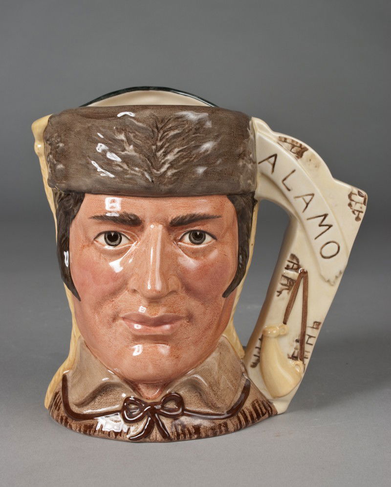 Royal Doulton "Davy Crockett/Santa Anna" Toby: From the Antagonists' Collection, marked D.6729, "The Battle of the Alamo 1836 Davy Crockett/Antonio Lopez de Santa Anna." Limited edition no. 2576 of 9500. Signed by G.H. Henry and dated '85. Further