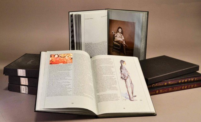 (6) FRANCO MARIA RICCI SPECIAL EDITION ART BOOKS: Including six boxed sets of Special Limited Edition art books three in black silk clamshell cases each 14.5" L x 10" W x 1.5" D, featuring "Armani-1982," "Erte-1972" and "Valentino -1982;" along with 