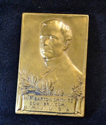 1917 Barton Smith Bronze Medal: Issued to celebrate the jubilee year commemorating 1867-1917. Depicts Robert Smith 330, sovereign Great Commander NMT USA on one side and "Toledo Consistory, A.A.S.R. 32nd degree, The Jubilee year Sup