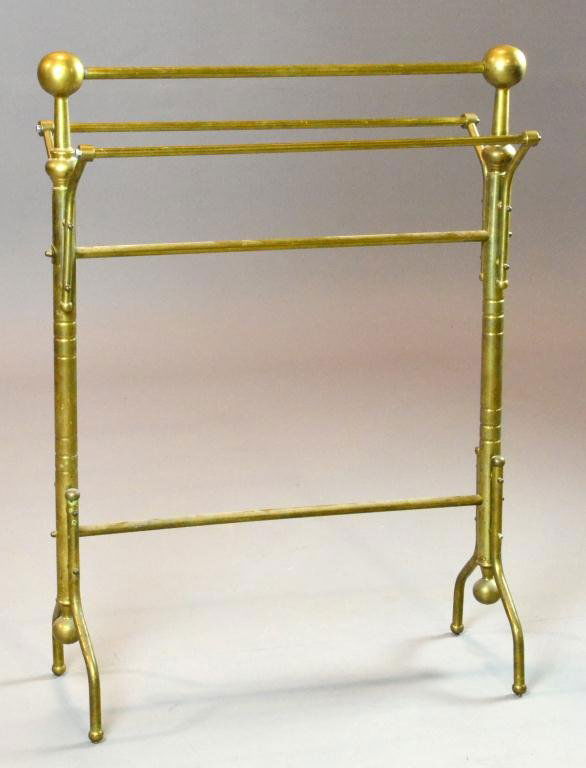 586 Antique American Brass Quilt Or Towel Rack