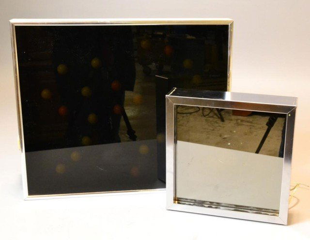 (2) MID CENTURY WALL CLOCKS: To include a chrono art wall clock from Cotati California, Serial No. 19-1980, some bulbs missing, and a Neo Art wall hanging, California light box (most if not all bulbs not working). Circa 1970's. L