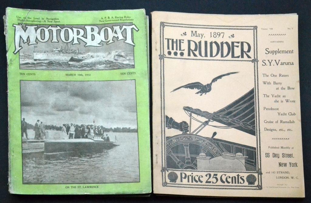 (14) 1897- 1915 Rudder & Motor Boat Magazines: to include 12, The Rudder Magazines, 1897 to 1901, 2 Motor Boat Magazines 1912, 1915.