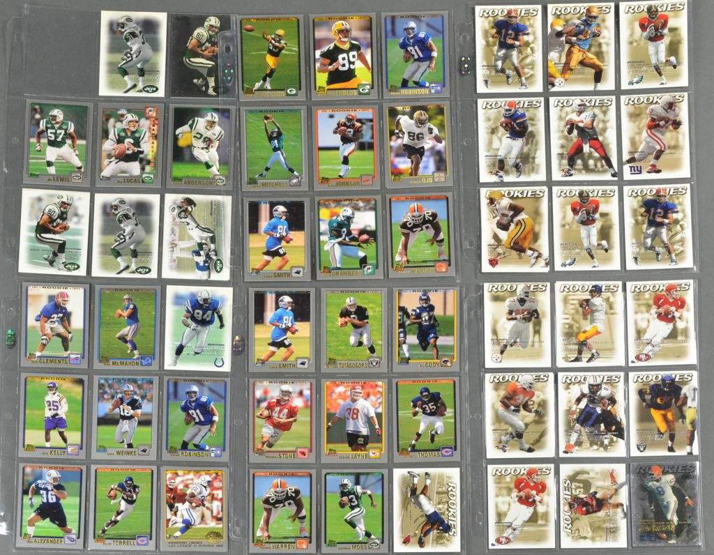 (350+) Football Cards In Plastic Sleeves