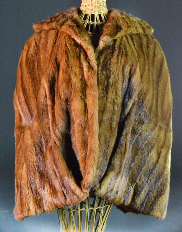 Ladies Vintage Mink Stole: Fully lined chestnut mink stole with collar, 25.5" L, 18" shoulder width Condition: Overall good Private collection Royal Oak, MI