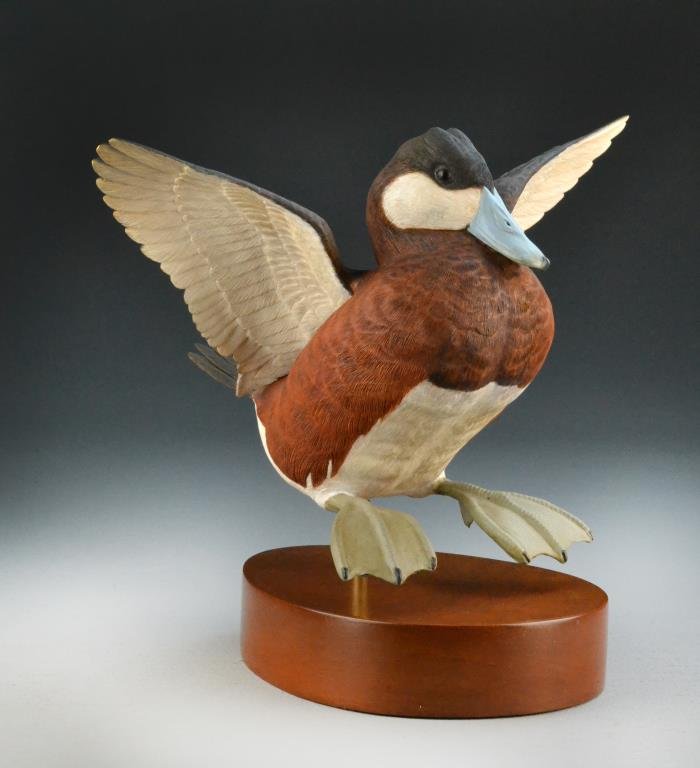 Eric Kaiser Finely Carved Ruddy Duck