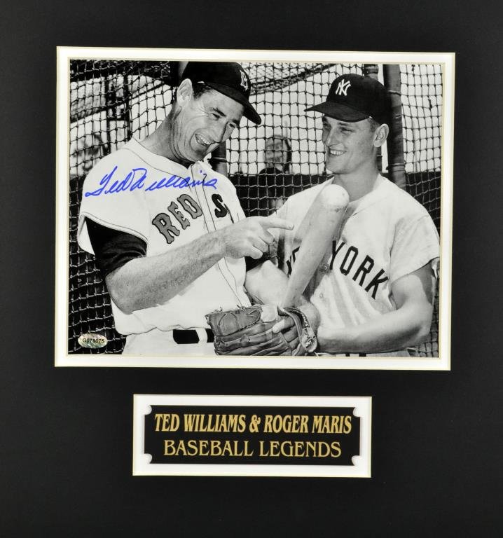 Ted Williams Signed Mat: Ted Williams signed mat, 14" H x 13" W, sight & mat, Certificate of Authenticity provided by MYP.