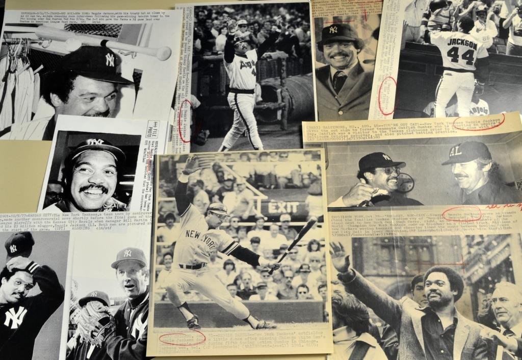 (41) Press Photos Of Billy Martin, Reg. Jackson, Nolan: To include 19 press photos of Billy Martin, 15 of Reggie Jackson, 7 Nolan Ryan.