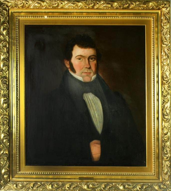 19th C. British School Oil Painting on Canvas: Depicting a portrait of a seated gentlemen in period dress, in beautiful ornate gilt frame with plaque to front and gallery tag en verso, attributed to Norman Macbeth (1821-1888) a British artist know