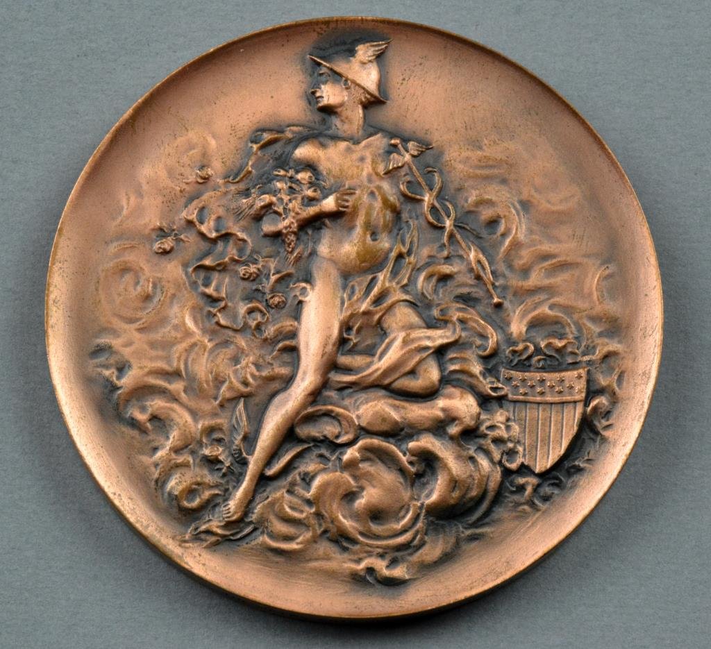 1962 Copper Victor David Brenner Commemorative Medal: Victor David Brenner (1871 - 1924) copper Commemorative Medal, of the Lincoln penny, struck by The Metal Arts Company in Rochester New York, in 1962, the medal was designed by Toivo Johnson, 3" diamet