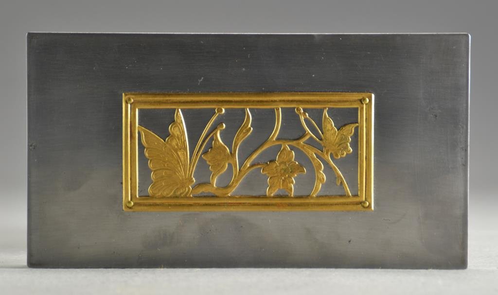 Park Sherman Metal & Brass Cigarette Box