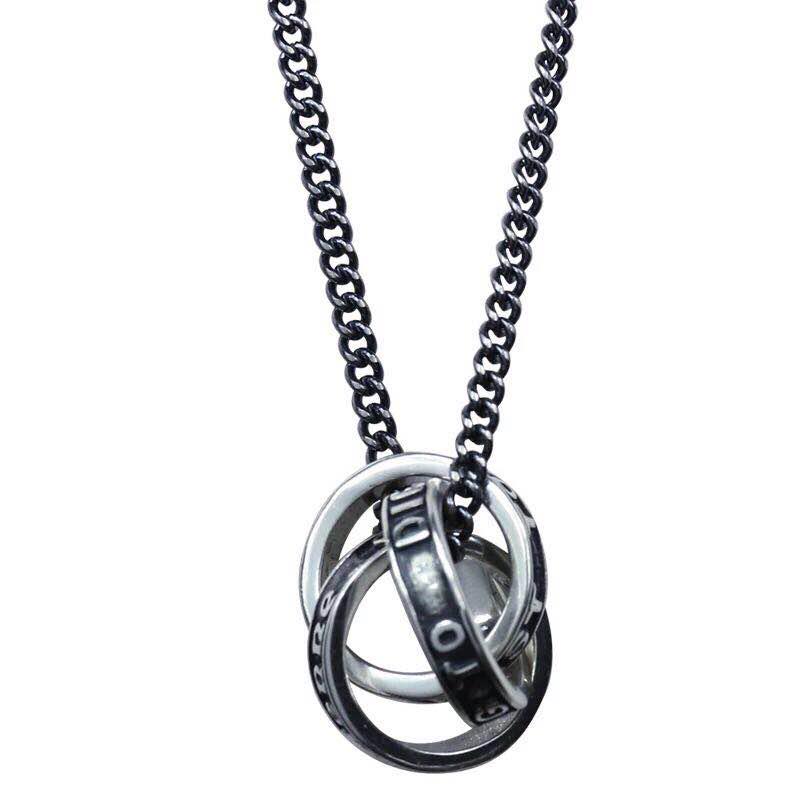 Chain Pendant 925 Silver Necklace: Length 1.69 in / Width 0.75 in