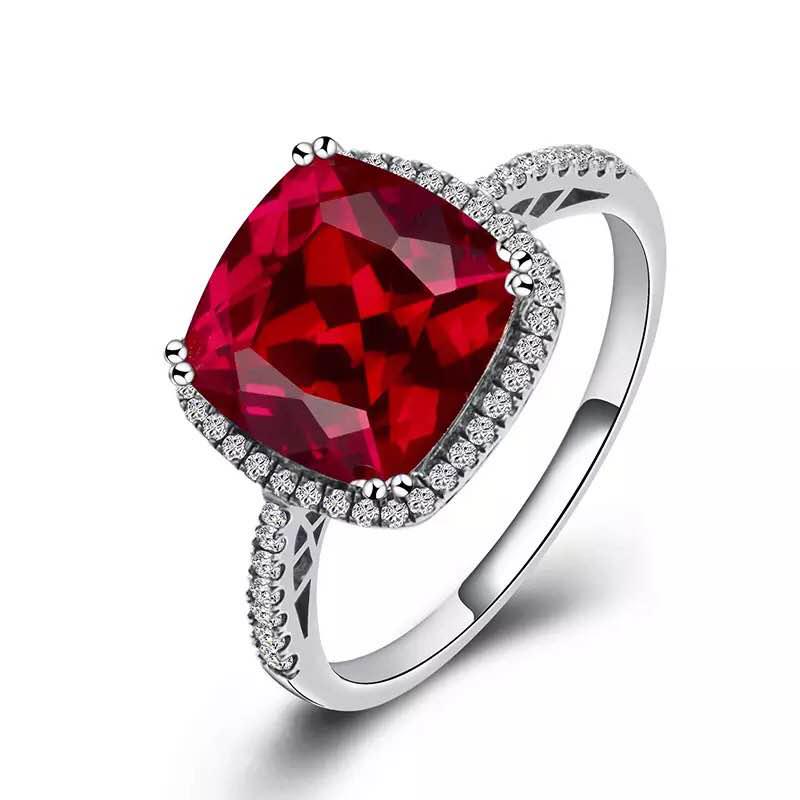 925 Silver 4.21ct Ruby 0.611ct Diamond Ring: 925 Silver 4.21ct Ruby 0.611ct Diamond Ring ****** Metal: 925 Silver / Total Item Weight: 2.7 grams / Main Stone: Ruby / Color: Red / Carat Total Weight: 4.21 / Secondary Stone: Diamond / Carat Total