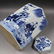 A KANGXI MARK BLUE WHITE JAR WITH CHARACTER PAINTING - 4