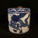 A QIANLONG MARK BLUE WHITE TEA CADDY WITH DRAGON