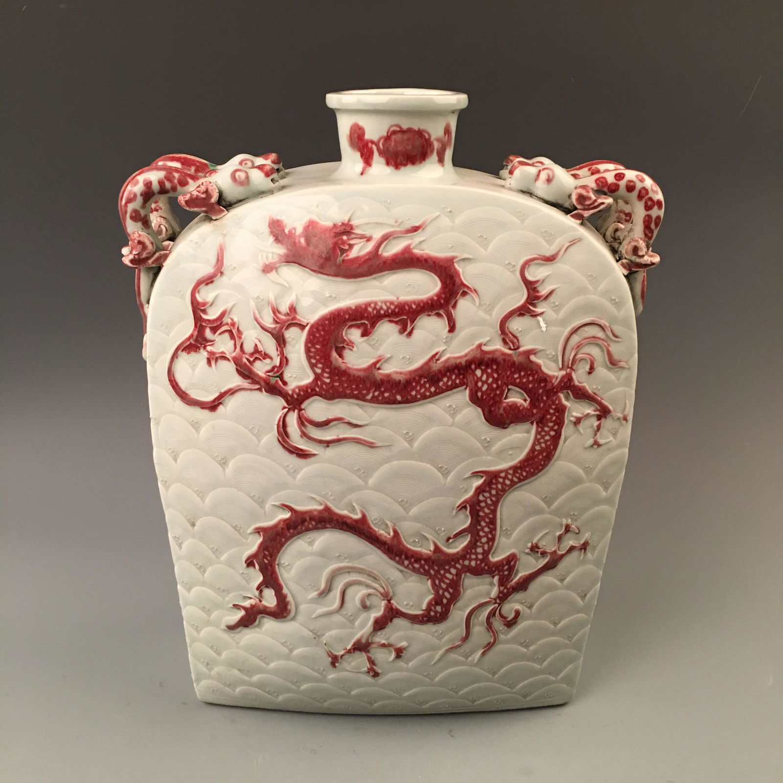 Chinese Red-White Glazed â€˜Dragon' Vase (1 of 7)