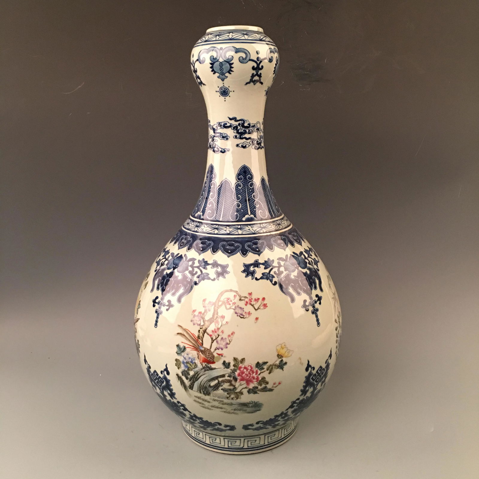 Chinese Famille Rose 'Bird & Flower' Vase 'Qianlong' (1 of 8)