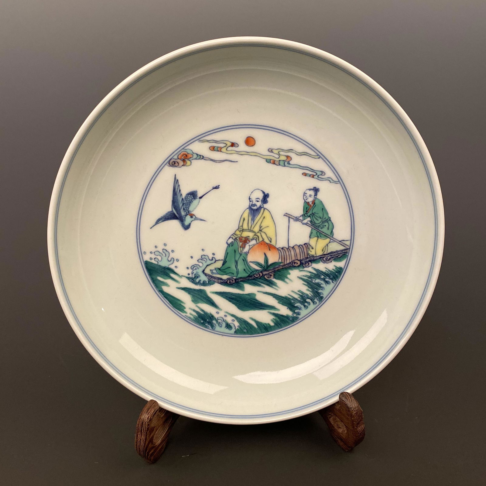 Chinese Doucai Figured Plate 'Yongzheng' Mark (1 of 5)