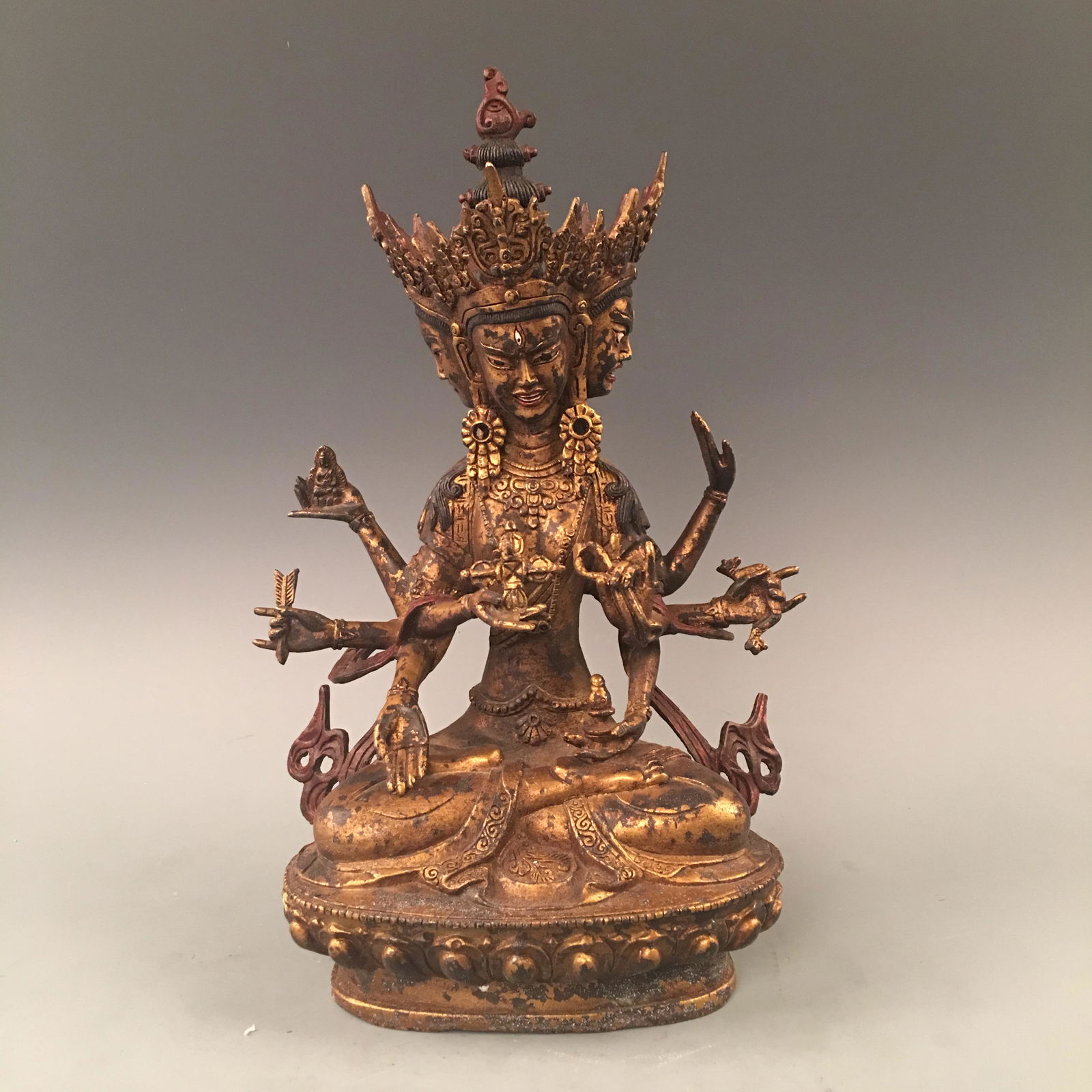 Chinese Bronze-Gilded Figure (1 of 7)