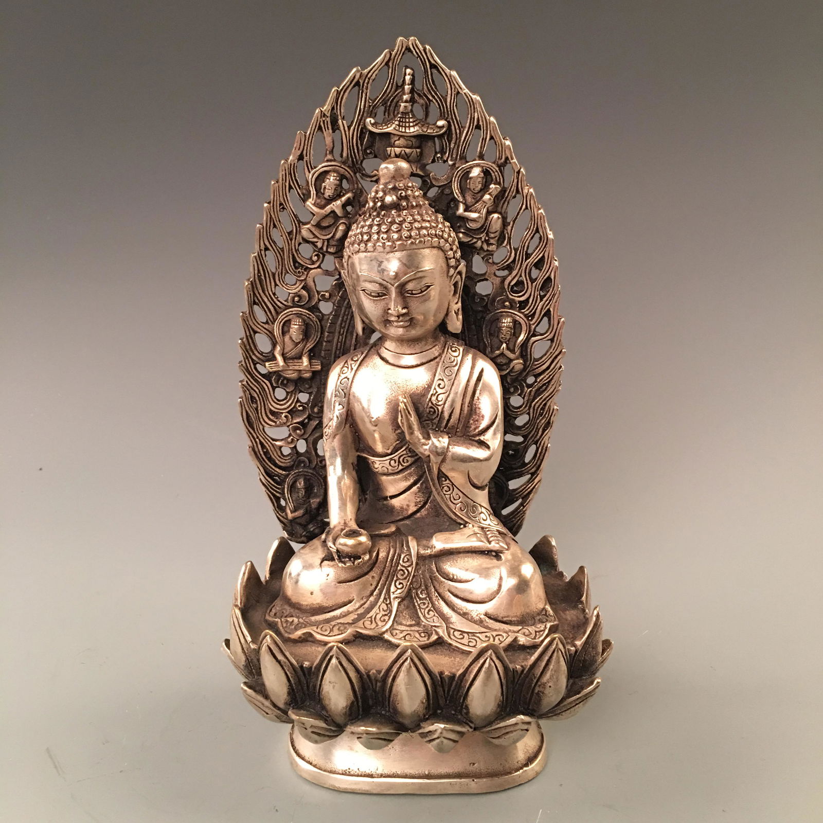 Chinese Silver Figure of Shakyamuni (1 of 7)