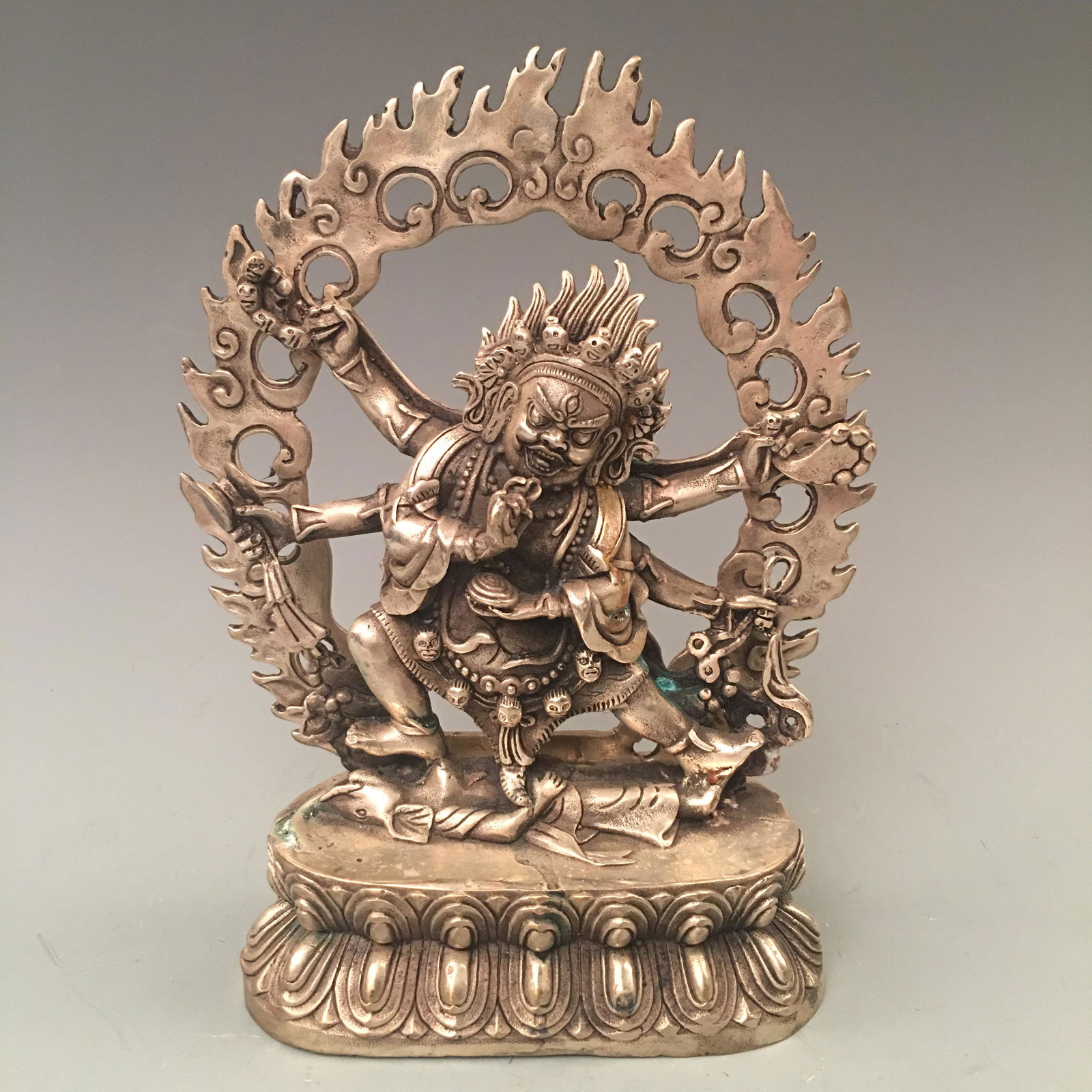 Chinese Silver Buddha Statue (1 of 8)