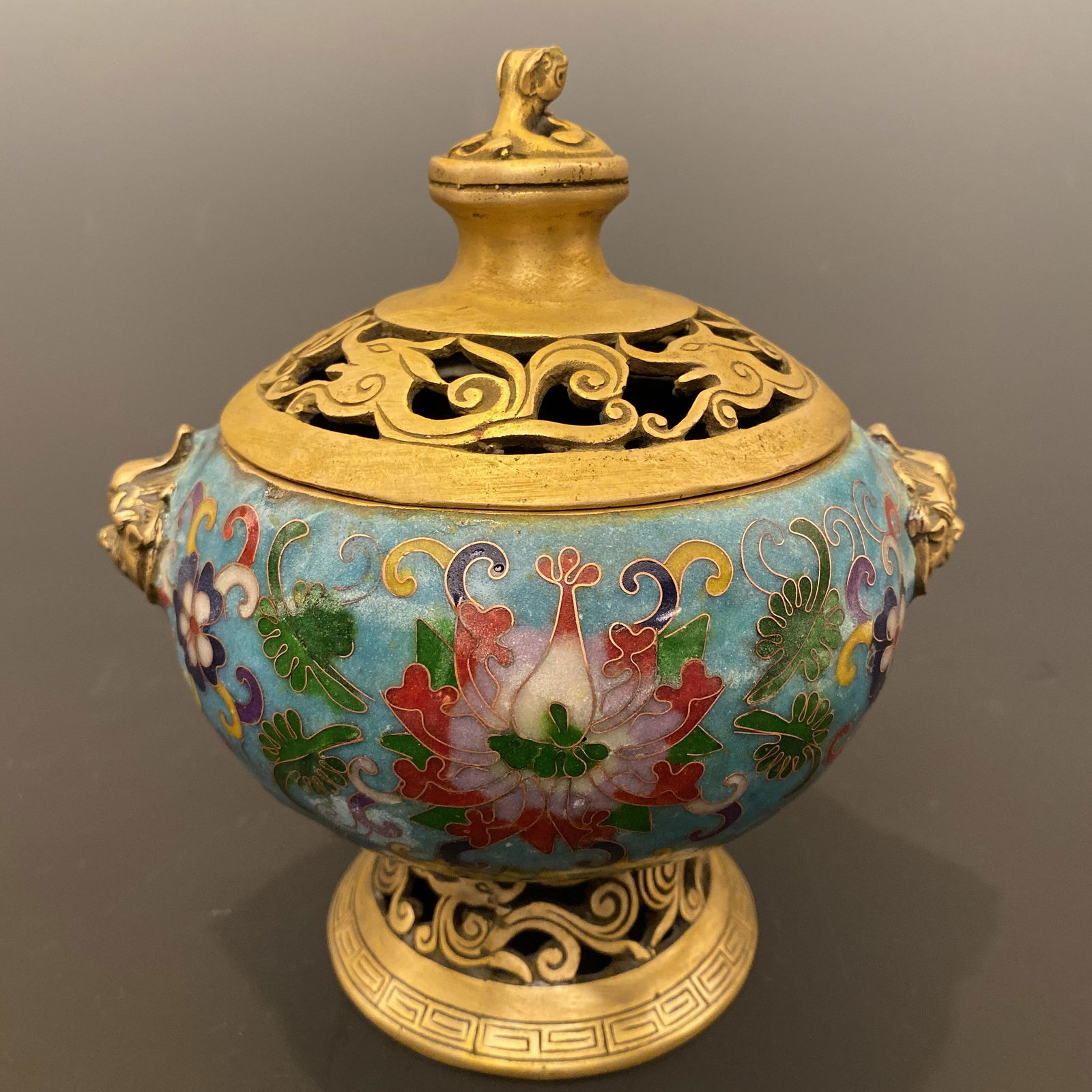Chinese Cloisonne Lidded Incense Censer 'Xuande' Mark (1 of 8)