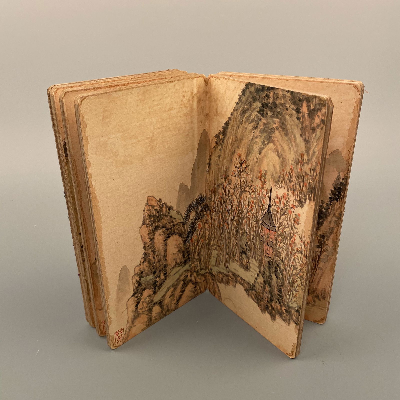 Chinese Ink-Wash Paiting Album of  'Landscape' (1 of 6)