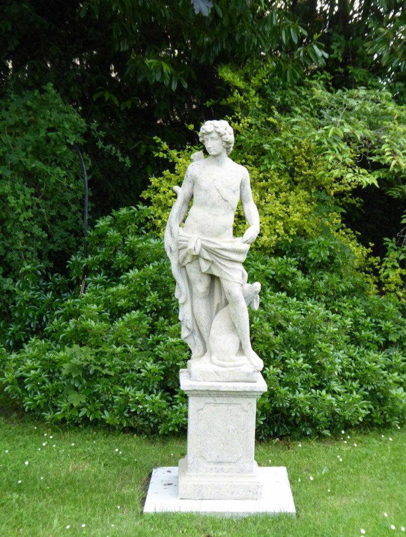 French statue Adam in Stone with pedestal from France (1 of 1)