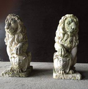 French antique stone Lions Renaissance (pair) France (1 of 12)