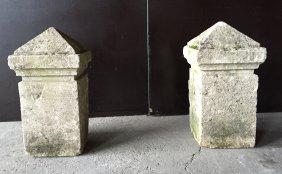 French antique limestone small columns (pair) France (1 of 8)