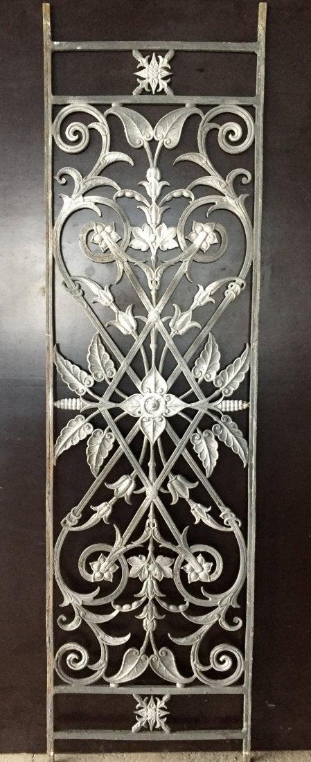 French antique gate flowers iron 19th century France (1 of 15)