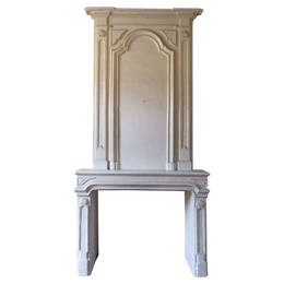 Tall French antique fireplace with Trumeau 18th Century