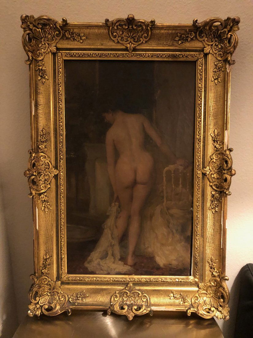 French antique Albert Antoine Painting 1904 France (1 of 12)