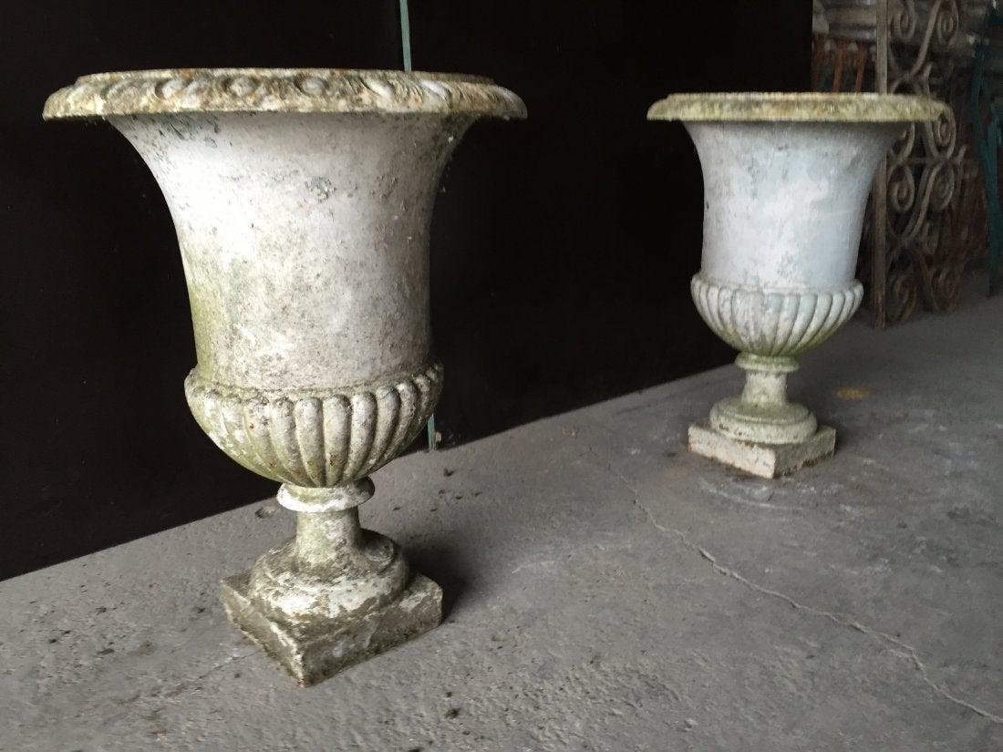 French antique Medici iron urns (pair) from France (1 of 11)