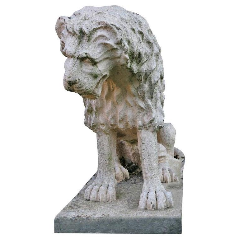 Statue Renaissance Lion, Antonio Canova style 1900s (1 of 10)