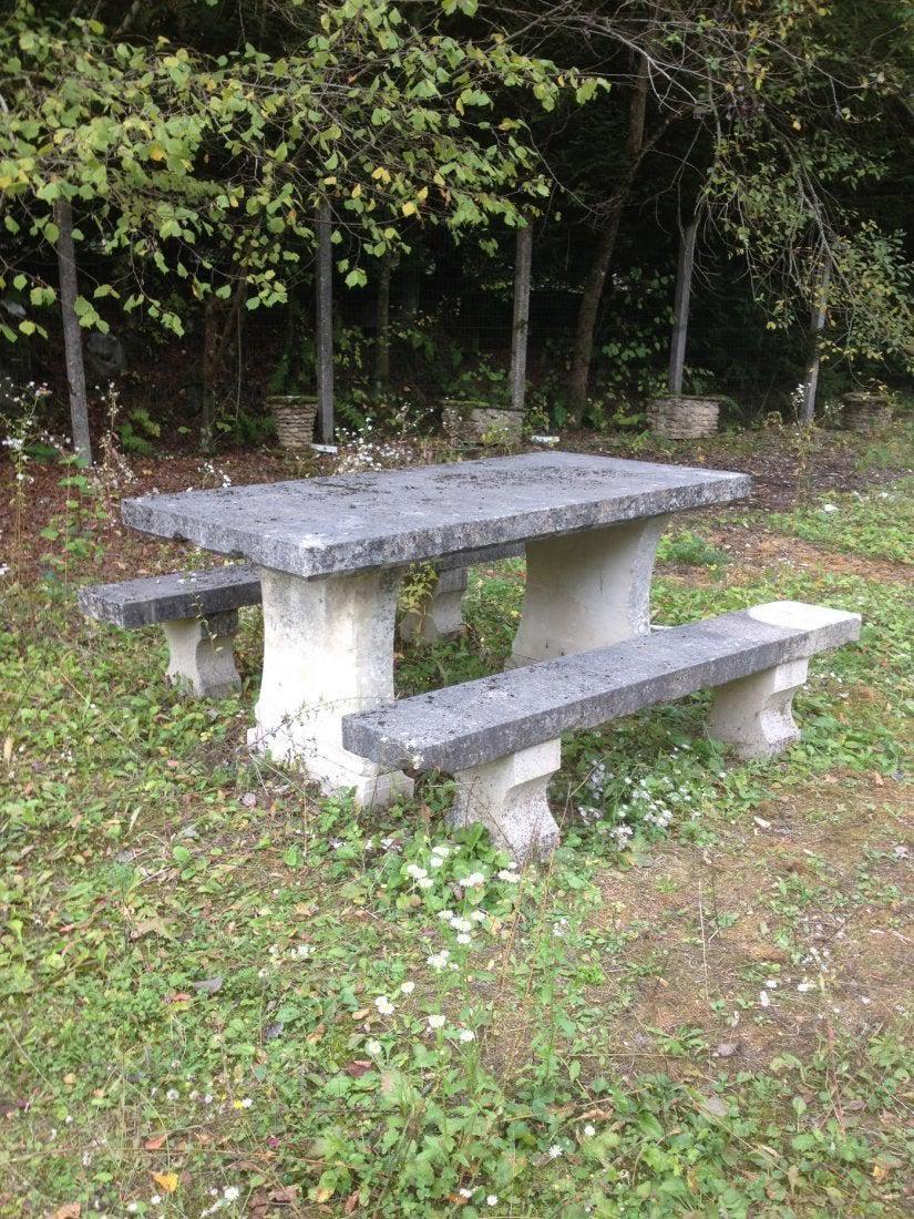 French Garden table benches limestone France (1 of 4)