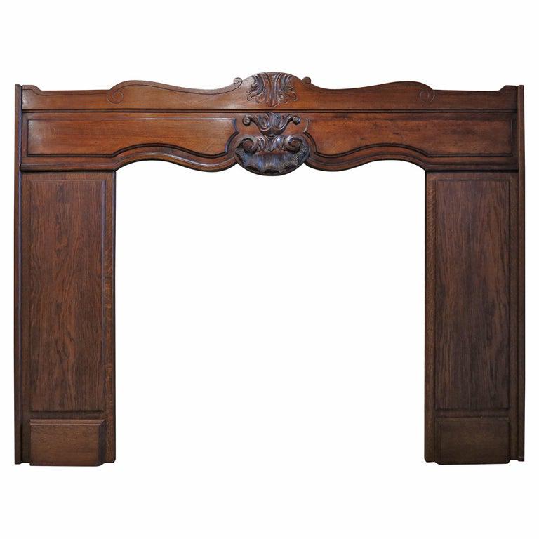 French Louis XV antique oak fireplace 19thC France (1 of 10)