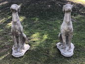 2 French dogs statues cast stone from Provence, France