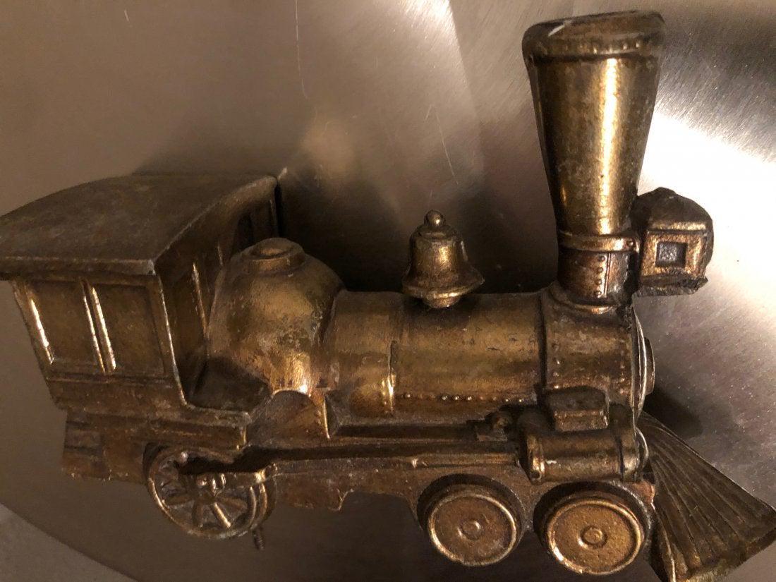 French Antique locomotive *solid in Brass 19th C France (1 of 10)