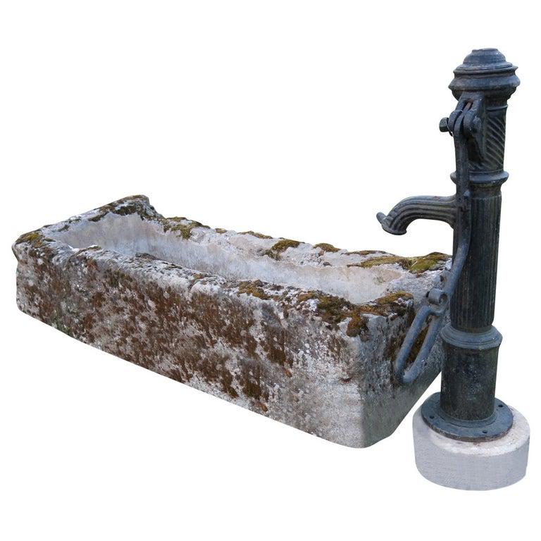French antique fountain with iron water-pump 19thC (1 of 9)