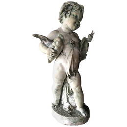 French Statue Enfant aux Canards by Albert-Ernest 19thC