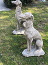 2 French dogs statues cast stone from Provence, France