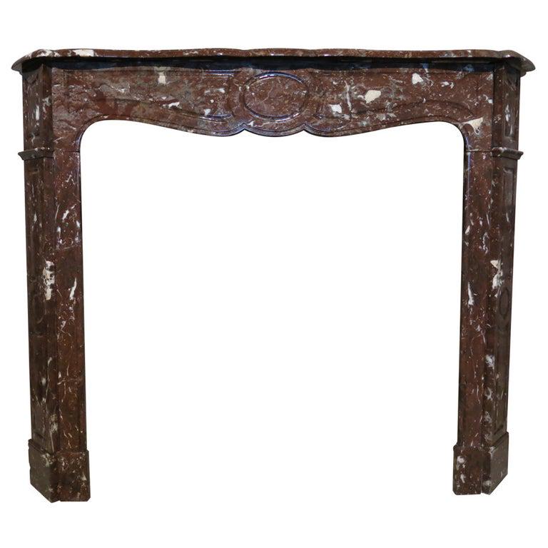 French antique marble fireplace Pompadour 19th Century (1 of 10)