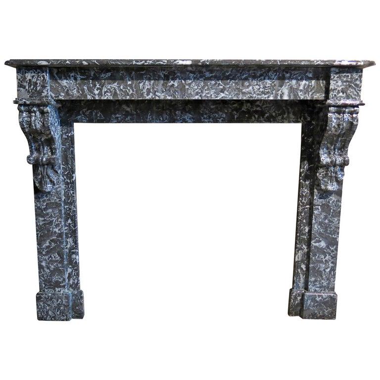 French antique marble fireplace Napoleon III Paris 1860 (1 of 10)